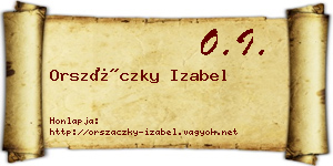 Orszáczky Izabel névjegykártya